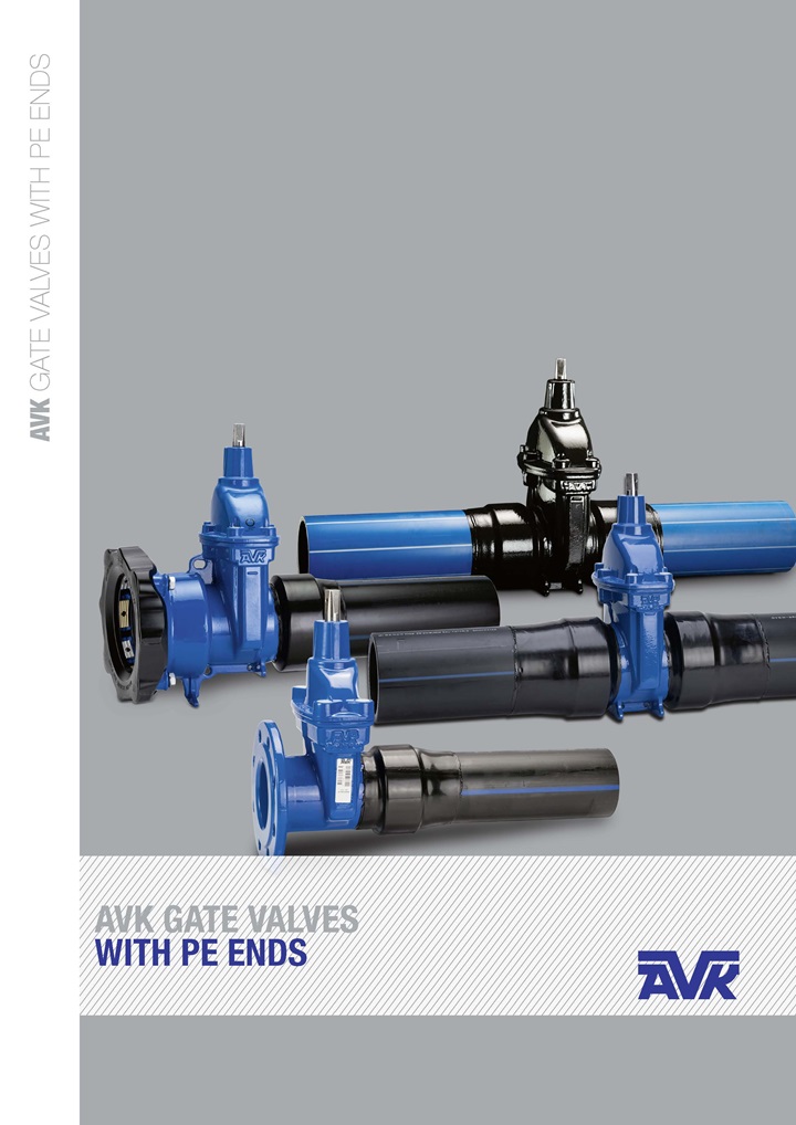 AVK product brochure about gate valves with PE ends